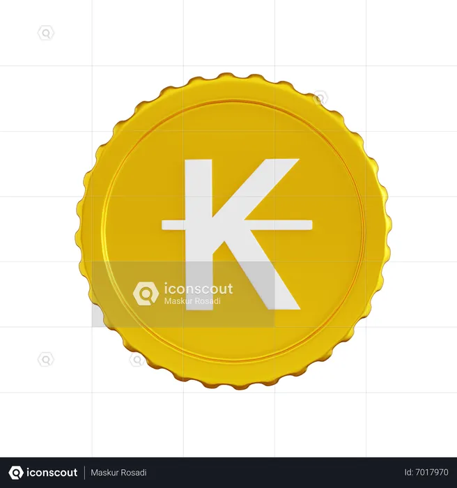 Laos Kip Coin  3D Icon