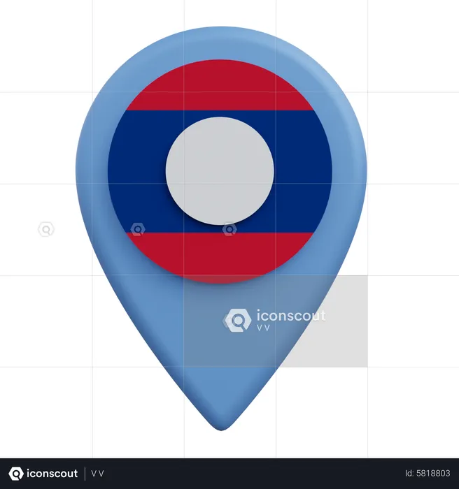 Laos Location  3D Icon