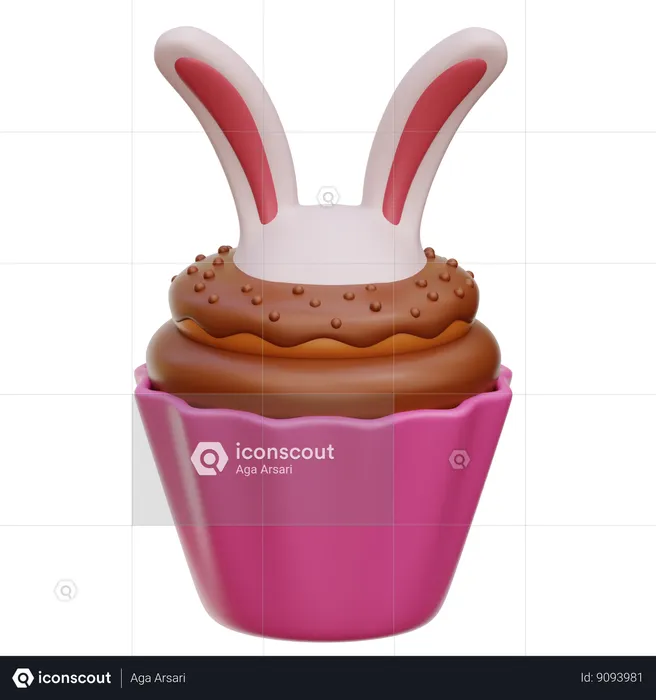 Petit gâteau de lapin  3D Icon