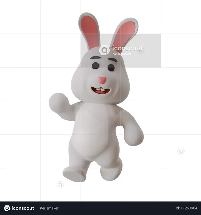 Lapin qui marche  3D Illustration