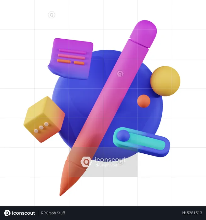 Lápiz óptico  3D Icon