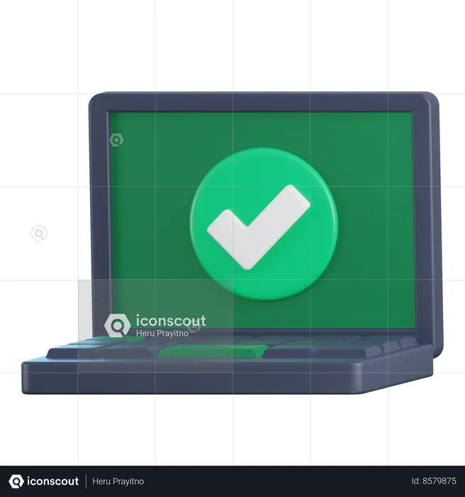 Laptop Accept  3D Icon