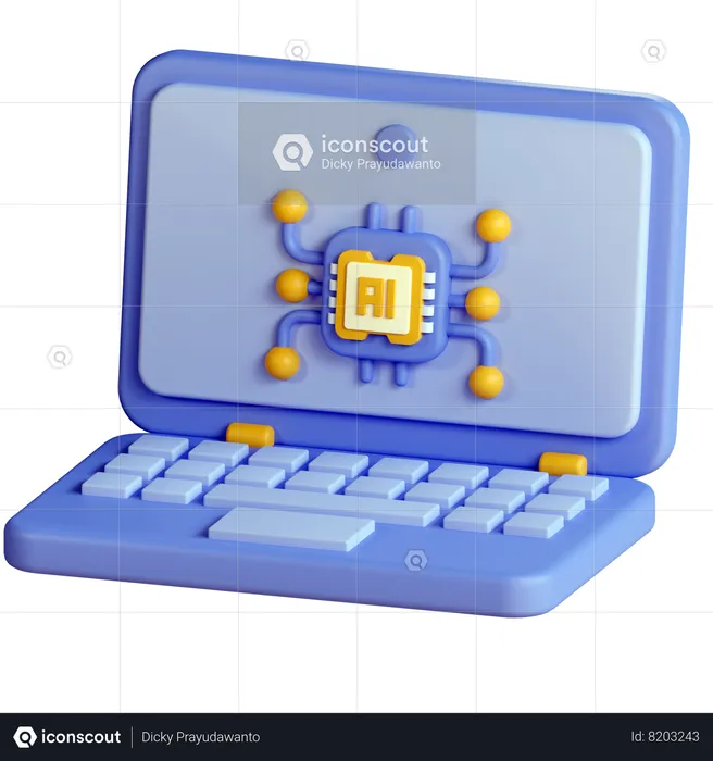 Laptop Ai  3D Icon