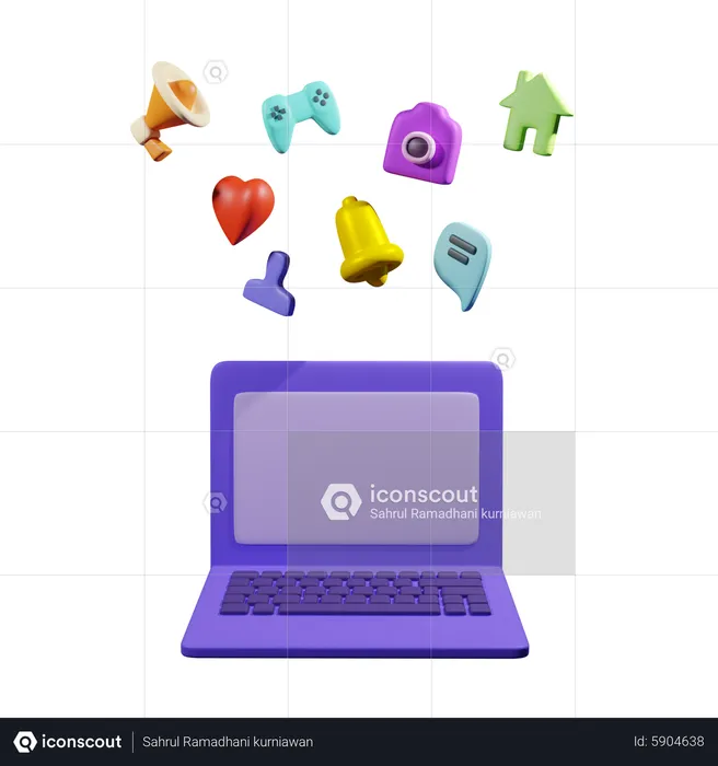 Laptop Apps  3D Icon