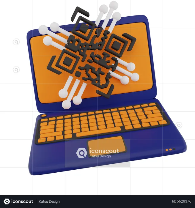 Laptop Barcode Protection  3D Icon