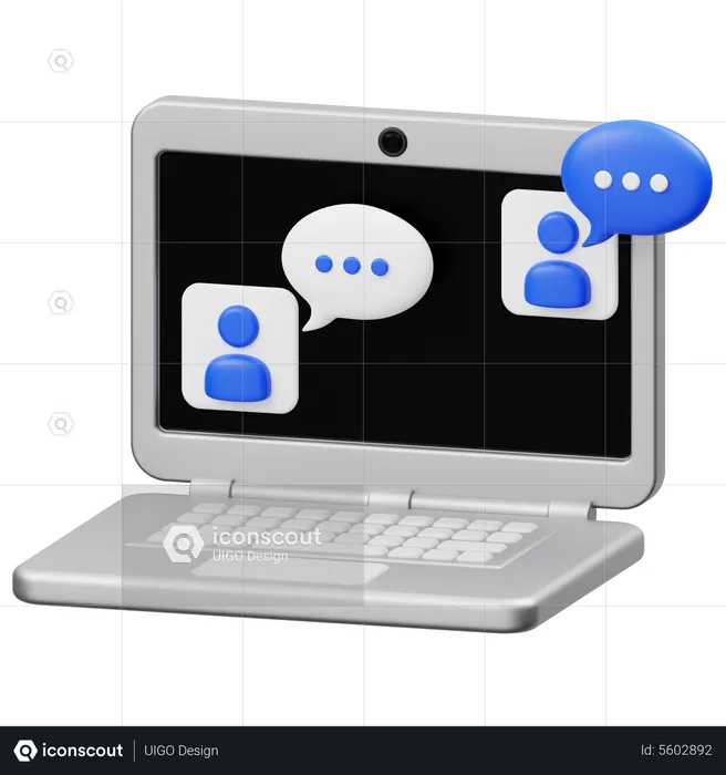 Laptop Chat  3D Icon