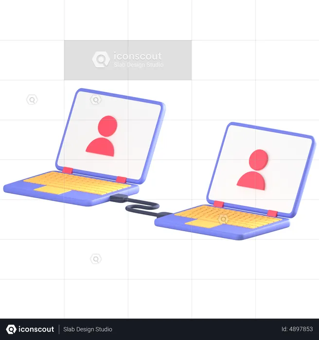 Laptop Connection  3D Icon