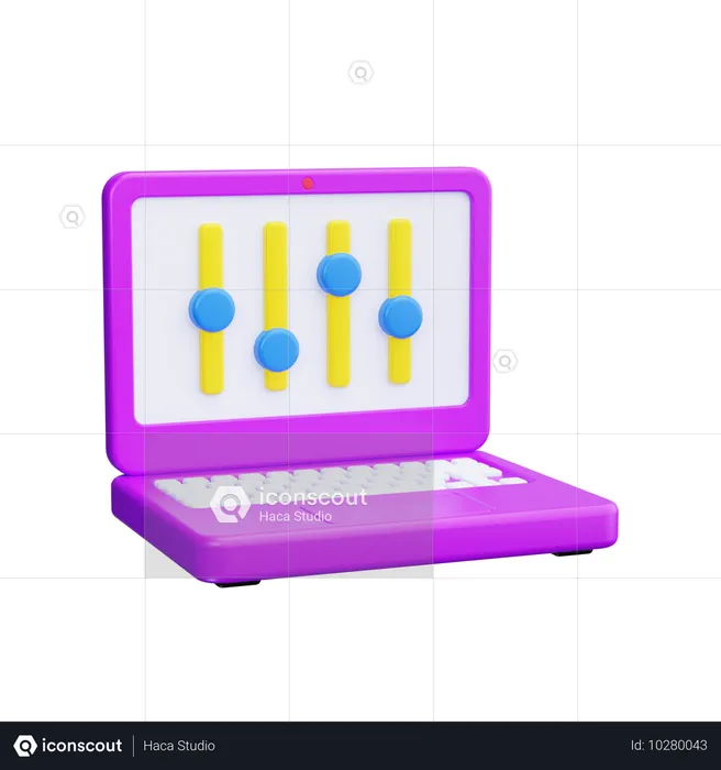 Laptop Control  3D Icon