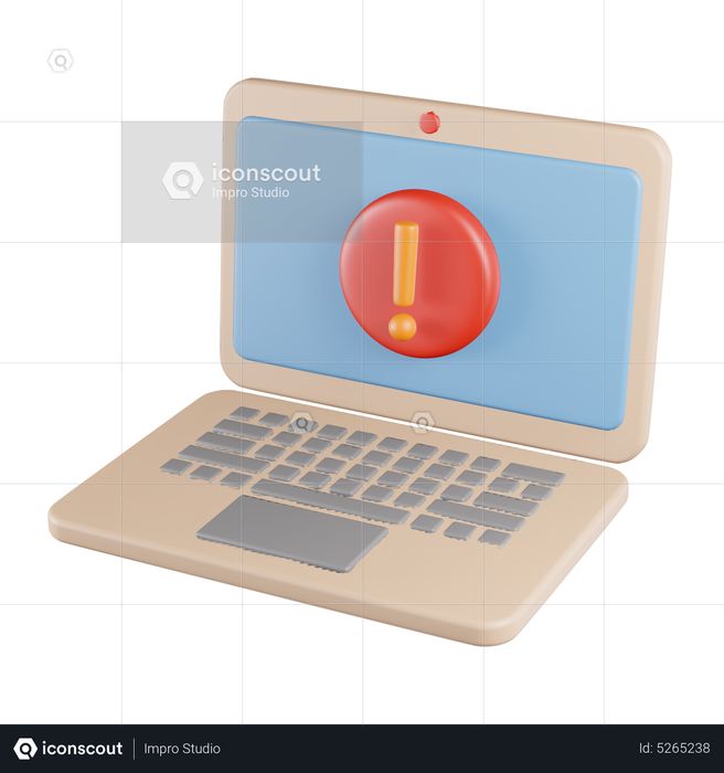 Laptop Exclamation Alert 3D Icon