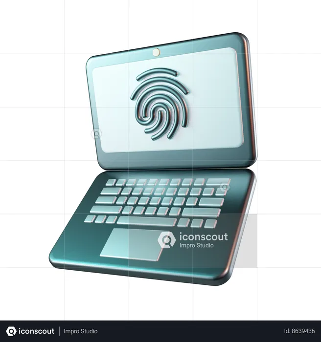 Laptop Fingerprint  3D Icon