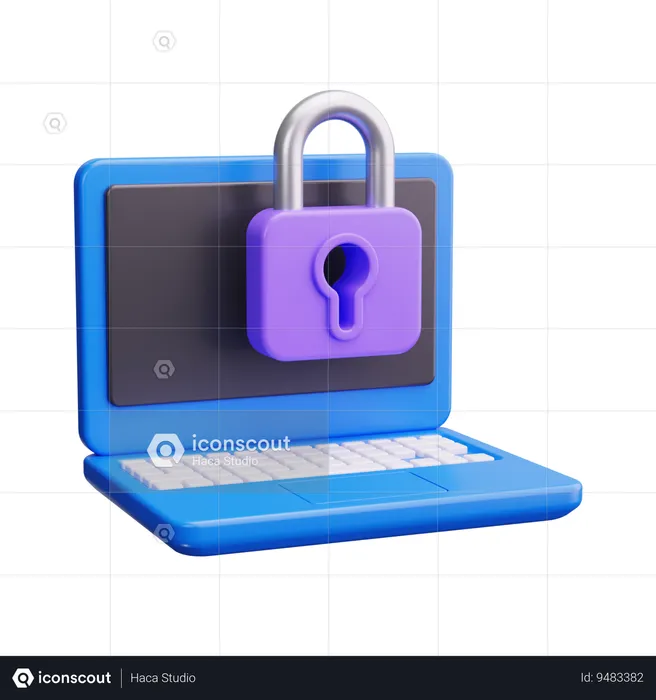 Laptop Lock  3D Icon