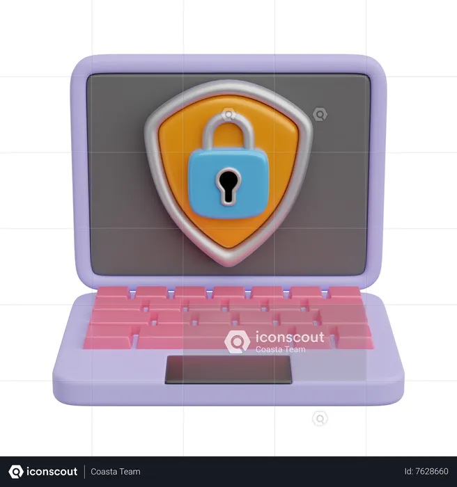 Laptop Lock  3D Icon