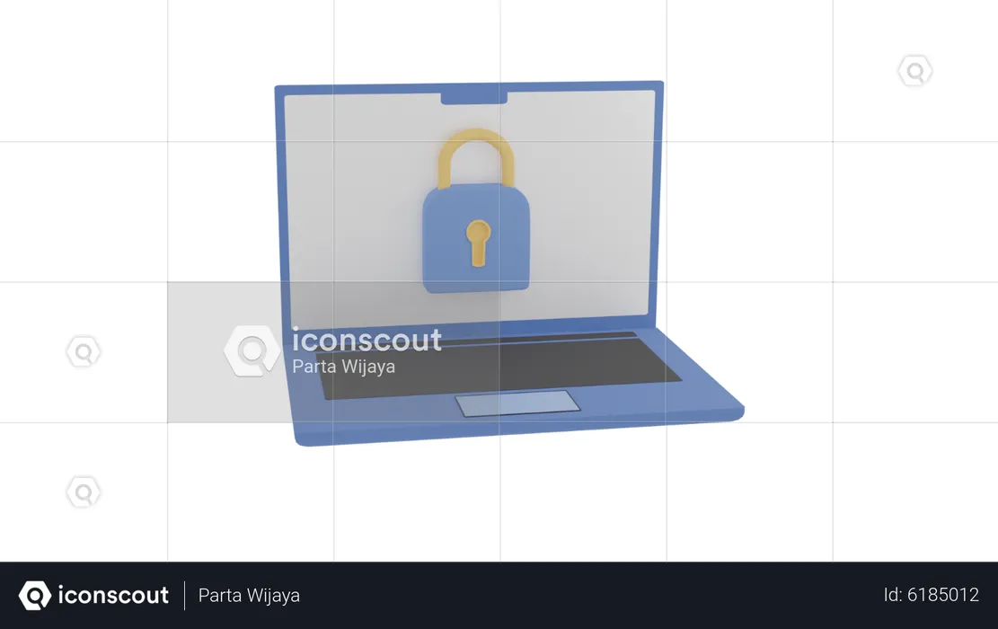 Laptop Locked  3D Icon