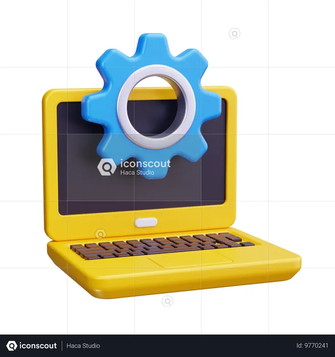 Laptop Maintenance  3D Icon