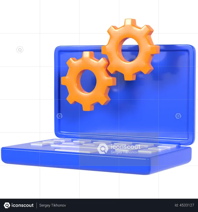 Laptop Maintenance  3D Illustration