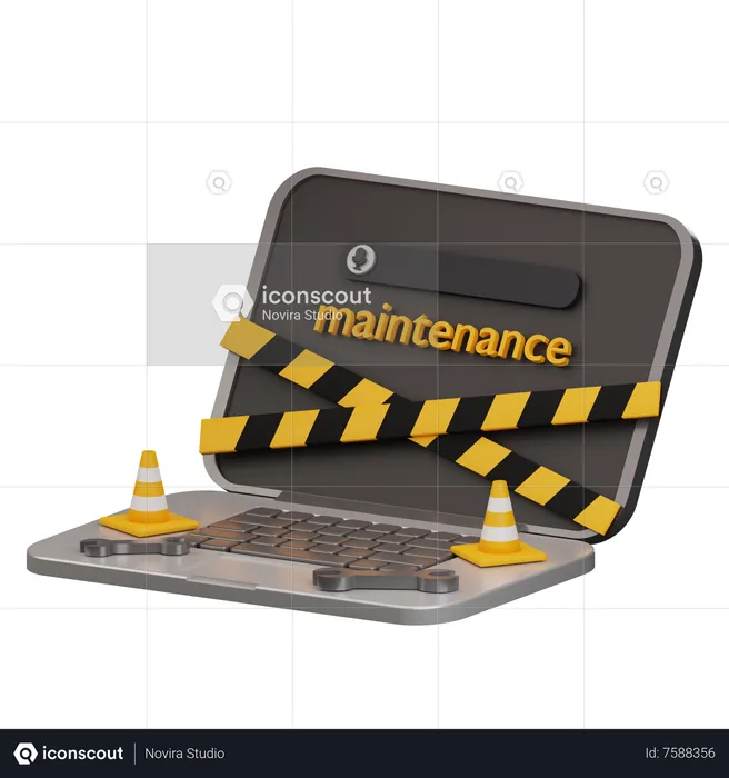 Laptop Maintenance  3D Icon