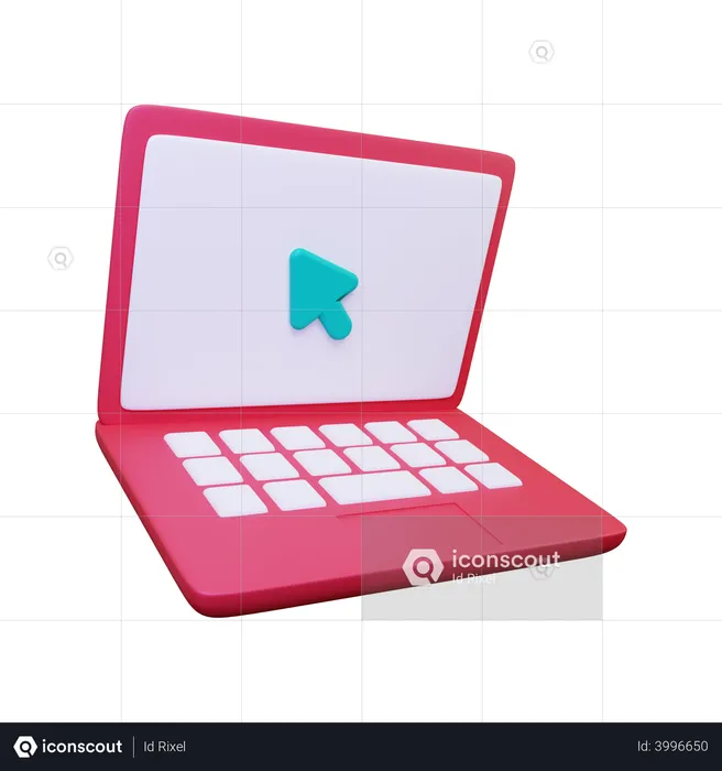 Laptop mit Zeiger  3D Illustration