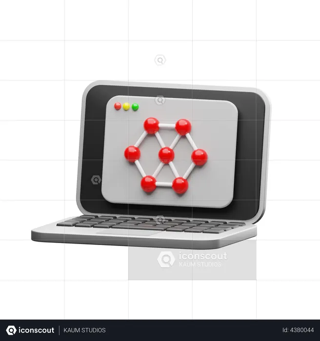 Laptop Network  3D Illustration