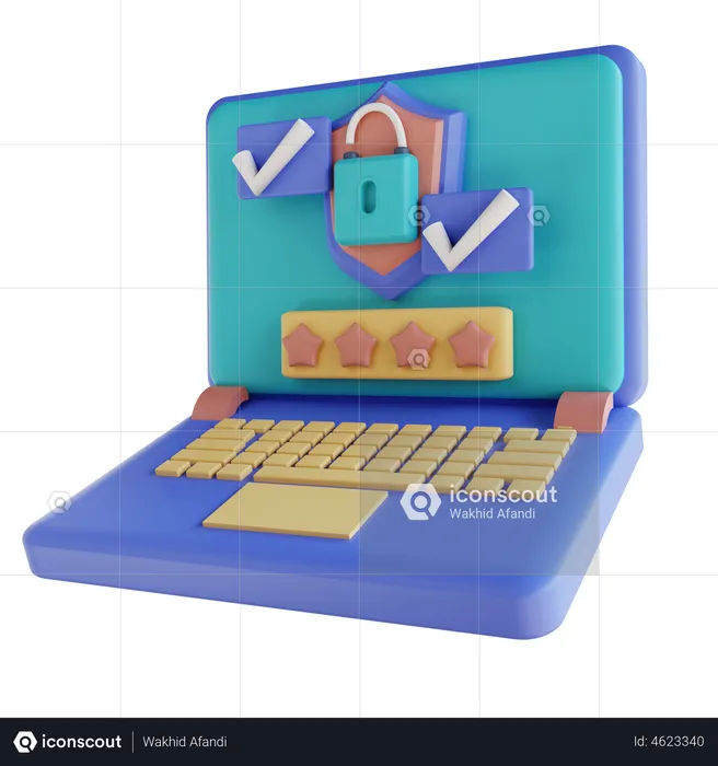 Laptop Password Is Correct  3D Illustration