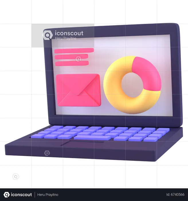 Laptop Presentation  3D Icon