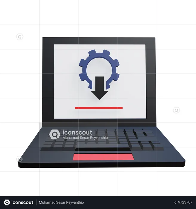 노트북 수리  3D Icon
