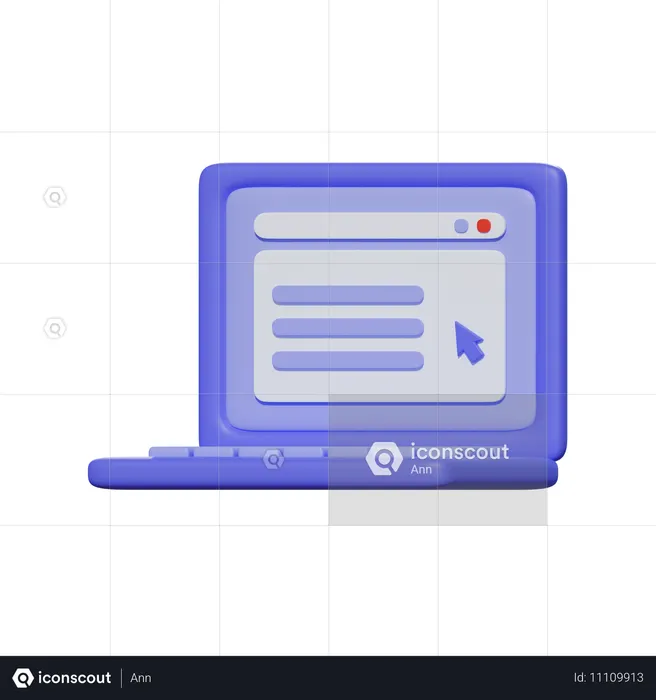 Laptop screen  3D Icon