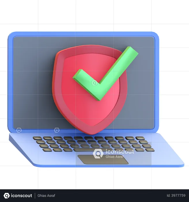 Laptop security  3D Illustration