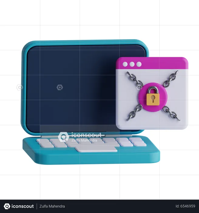 Laptop Security  3D Icon