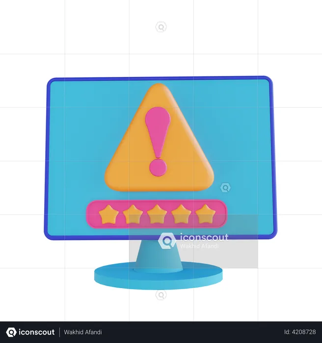 Laptop Security Error  3D Illustration