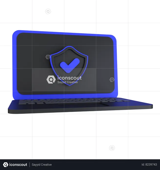 Segurança de laptop  3D Icon