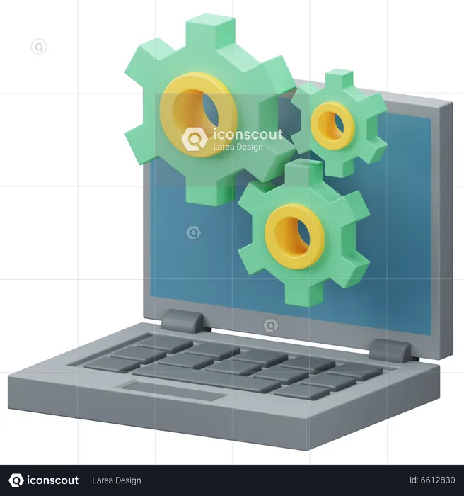 Laptop setting  3D Icon