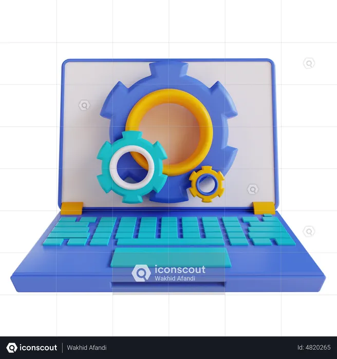 Laptop Setting  3D Icon