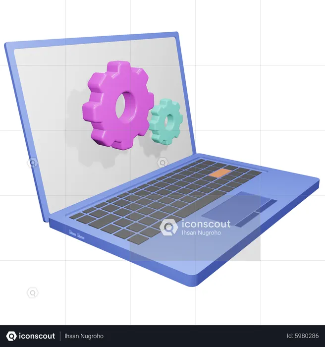 Laptop Setting  3D Icon