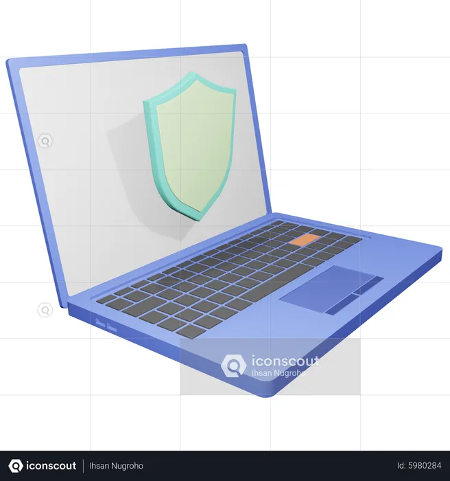 Laptop Shield  3D Icon