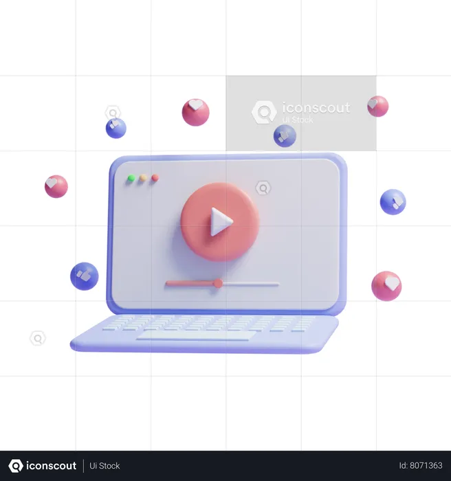 Vídeo de laptop  3D Icon