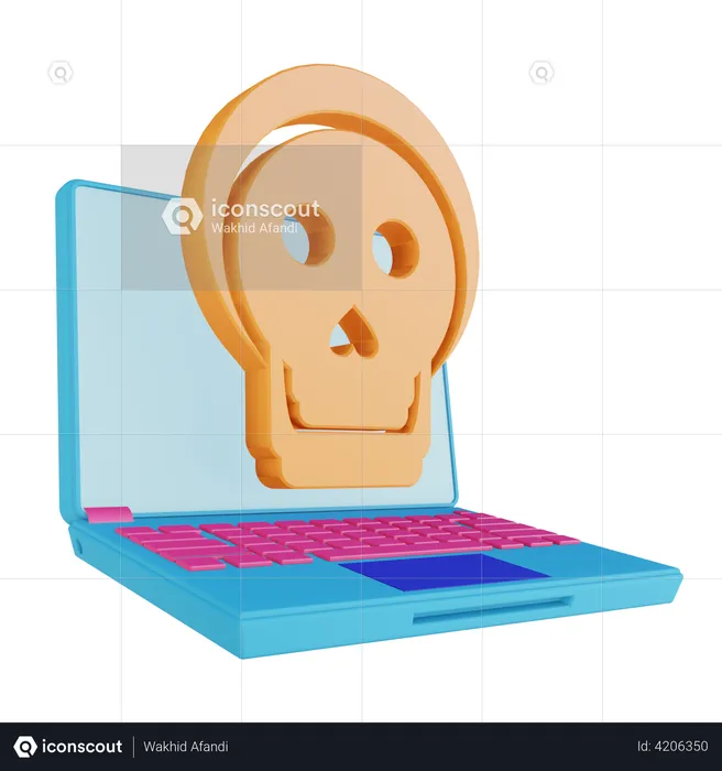 Laptop Virus  3D Illustration
