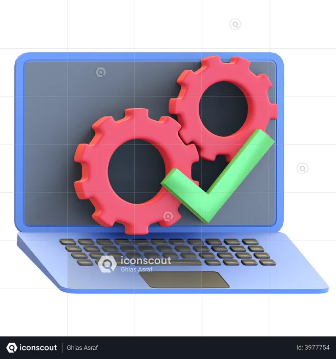 Laptop-Wartung  3D Illustration