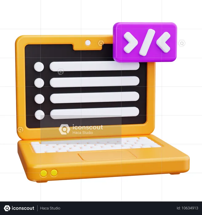 코드가 있는 노트북  3D Icon