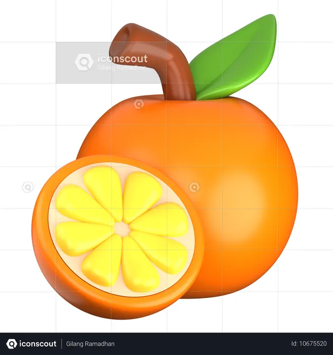 Laranja  3D Icon
