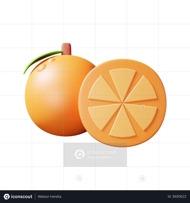 Laranja  3D Illustration