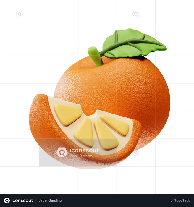 Laranja fresca  3D Icon