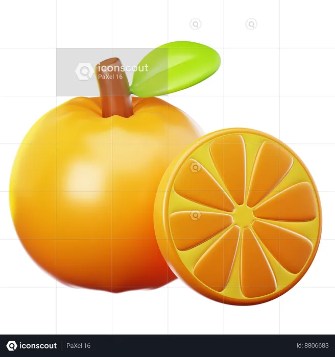 Fruta laranja  3D Icon