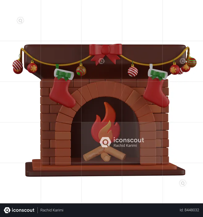 Lareira de natal  3D Icon