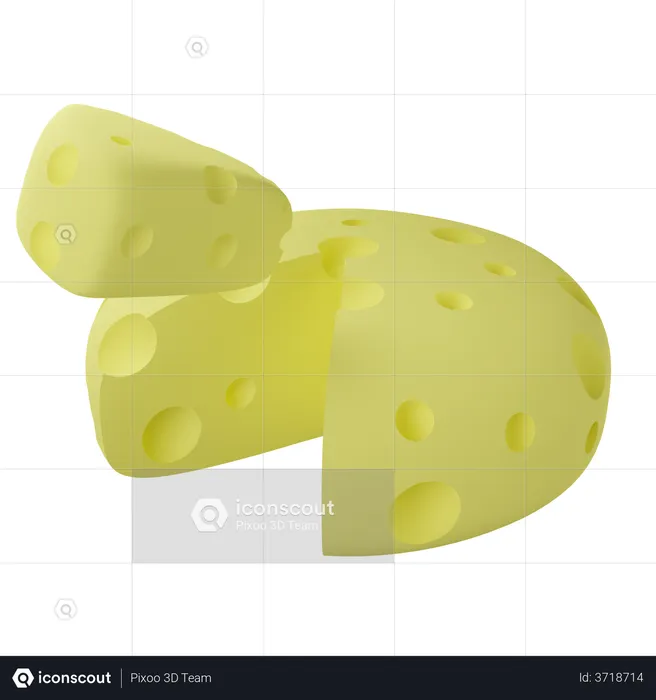 Large Cheese  3D Illustration
