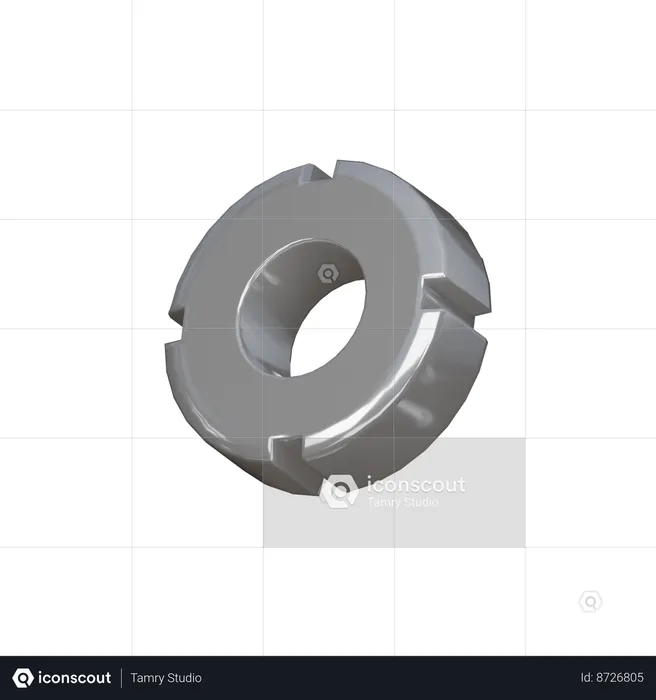Large Lock nut  3D Icon