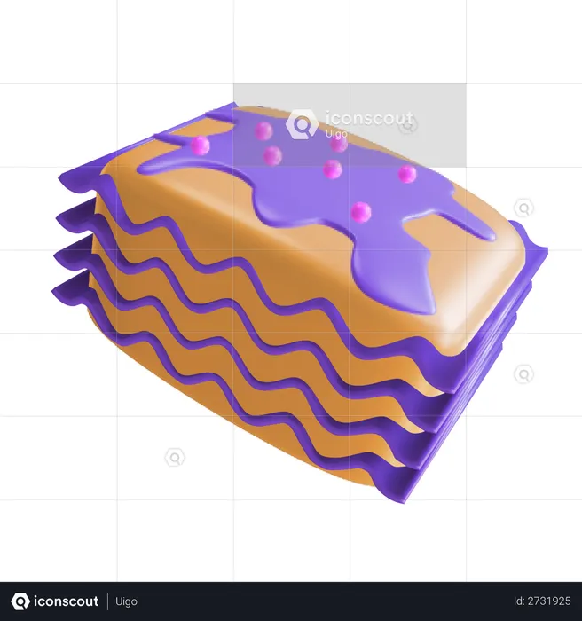 Lasagna  3D Illustration