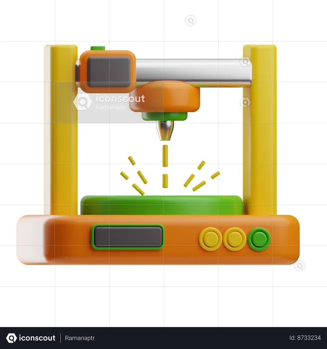 Laser Printer  3D Icon