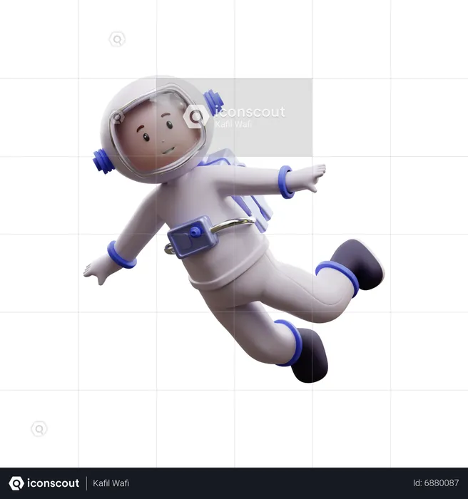 L'astronaute se sent heureux  3D Illustration