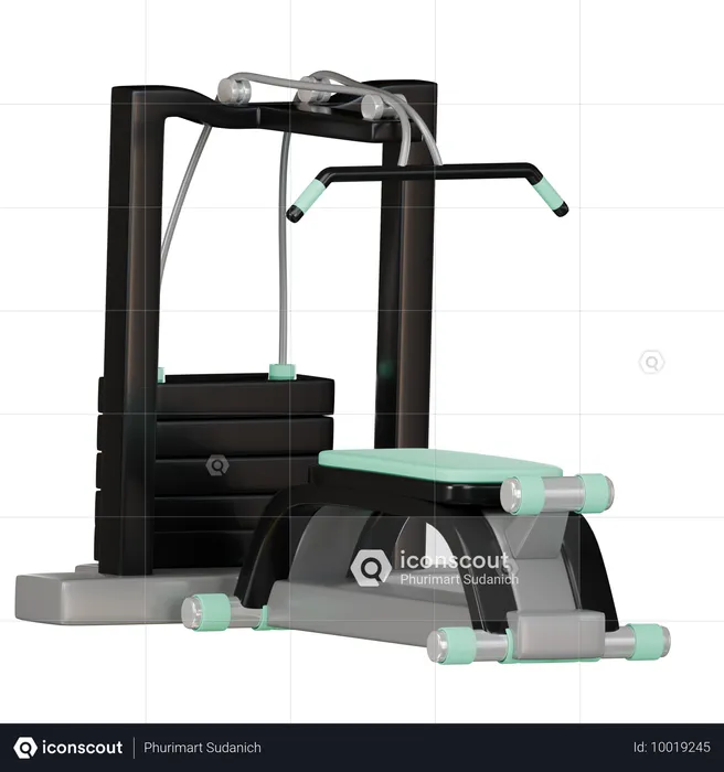 Lat Pull Down  3D Icon