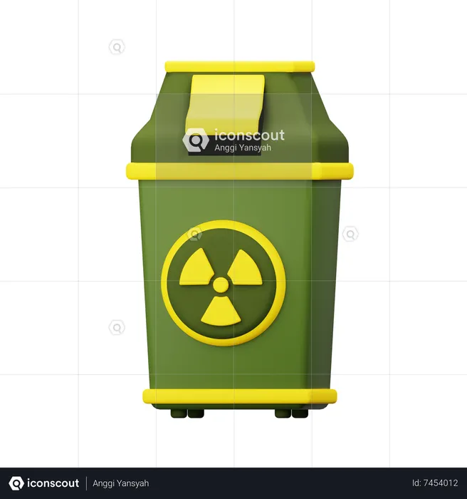 Lata de lixo radioativo  3D Icon